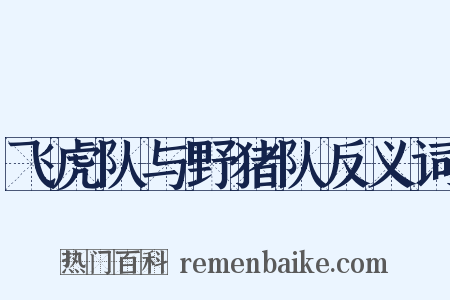 飞虎队与野猪队反义词是什么意思的图片